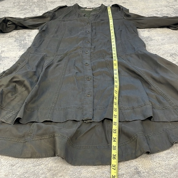 Holding Horses Anthropologie Mariona Utility Shirt Dress Army Green Sz 2P - Picture 10 of 14